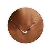 Trinckle Silver Pearl Necklace, Dainty Strands