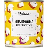 Roland Foods Button Mushrooms Pieces and Stems, Specialty Imported Food, 16 Ounce, Pack of 1