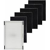 CAN-MEAGEREN yy25630 H13 Replacement Filter Compatible with Lasko HF25630 Air Purifier (1 Filter +1 Carbon Fitler + 4 Pre-filters)