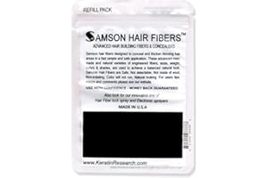 Samson Hair Fibers for Thinning Hair - 100% Undetectable Natural Formula - Completely Conceals Hair Loss in Seconds. Covers bald spots. Thicken your hair instantly - 25 Grams Refill (MED. BROWN)