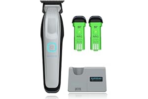 Supreme Trimmer Recharge Professional Trimmer for Barbers with 2 Removable Batteries, Professional Strong Motor, Smart Charge Stand, USB-C Charge & Zero Gap DLC Blades | ST777