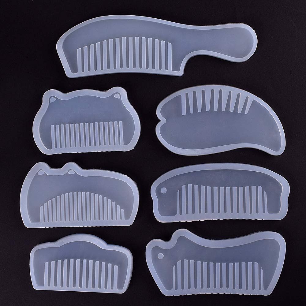 dressplus 7Pcs 3D Transparent Silicone Hair Comb Molds Kit