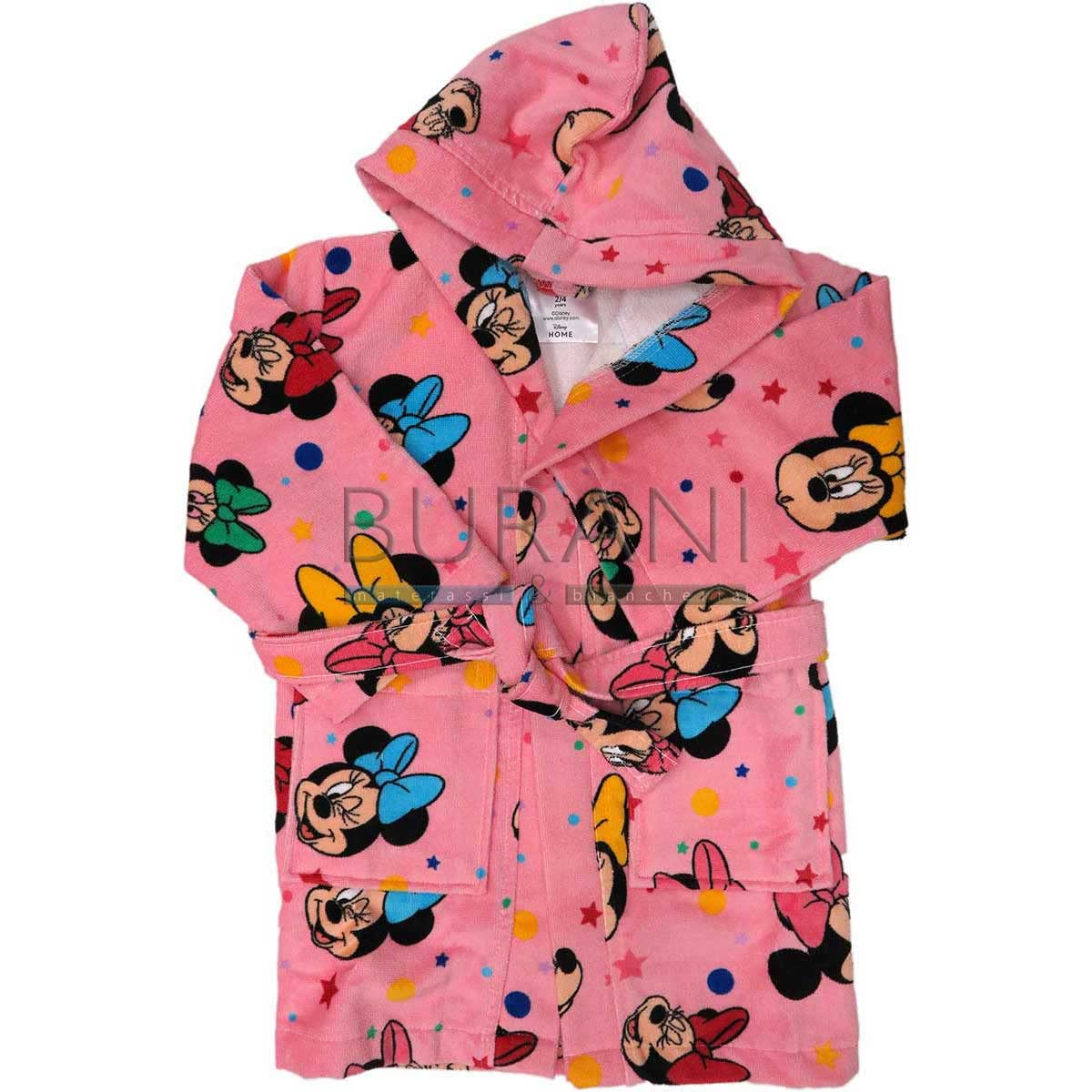 Accappatoio DISNEY Caleffi Minnie Fiocco in Spugna 4/6 ANNI