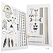Inifty Temporary Tattoos Body Art Stickers Waterproof Shiny Jewelry High Gloss Shimmer Designs in Gold, Silver, Black & Blue Turquoise (6 Sheets Gold & Silver)