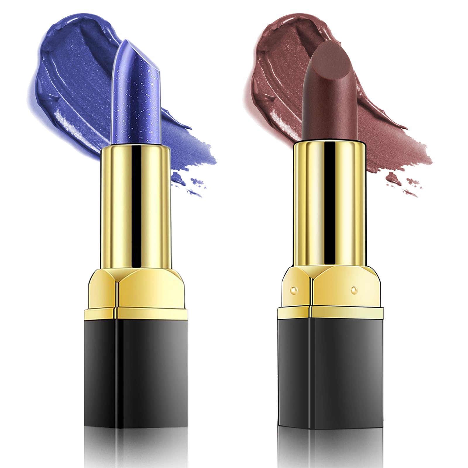 RoseFlower 2 PCS Color Changing Lipstick, PH Lip Balm Color Changing, Long Lasting Lip Care, Waterproof, Moisturizer, Nourishing, Non-sticky, Great Lip gloss Makeup for women (B)