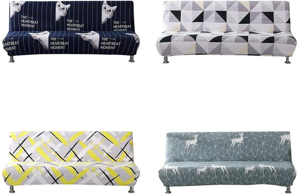 Kindlyperson Armless Sofa Covers Stretch Fabric Sofa Bed Slipcovers, Elastic Futon Slipcover Couch Cover