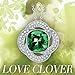 QIANSE White Gold Plated Necklace Pendant Made with Green SWAROVSKI Crystal