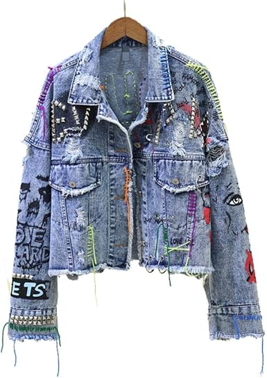 black jean jacket short