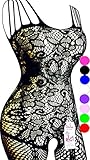 Daisland Women Sexy Lingerie Sleepwear Nightwear Fishnet Bodystocking Bodysuit (0018 Black)