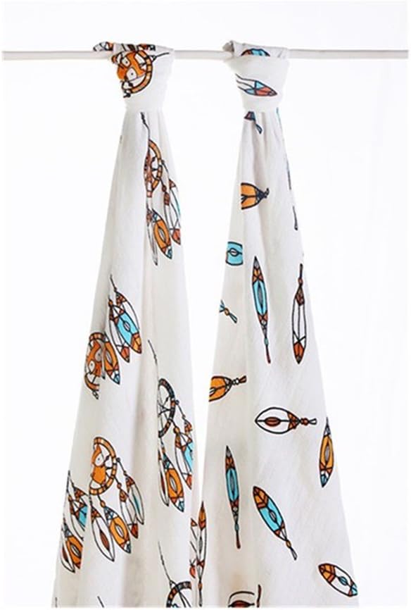 Baby Bamboo Swaddle Blankets,70% Bamboo 30% Cotton Swaddling Wrap 2 Pack Gift Set(Dreamcatcher)