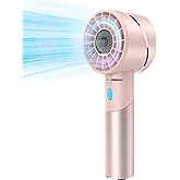 Lepwings Handheld Fan, Mini Small Portable Turbo Fan, Rechargeable with 4 High Speeds Personal Fans, Max 16H Runtime, For Travel, Office, Outdoor - Pink
