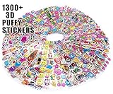 3D Puffy 1300+ Sticker Mega Variety Pack, 55 Different Sheets of Puffy Kids Stickers, Including Animals, Fish, Cars, Letters, Numbers, Fruit, Vegetables,Flowers, Smiley Faces and Lots More!