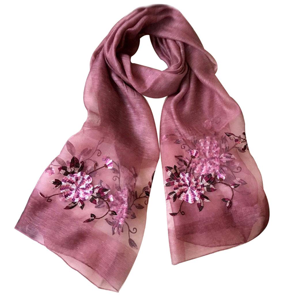 Womens printing Embroidery Long Scarf Lightweight Wrap Shawl Silk Scarf Womens printing Embroidery Long Scarf Lightweight Wrap Shawl Silk Scarf