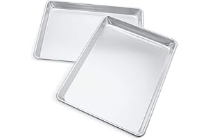 Crown Quarter Baking Sheet 2 Pack, 9x13 inch, Commercial Quality, Sturdy, Rust Free, Pure Aluminum