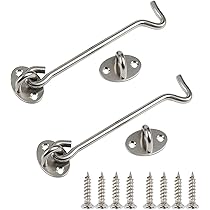 thumbnail image 2 of 2-Pack Barn Door Hook Latches - Black Rust-Resistant Metal Lock For Sliding Doors & Windows 2 of 14