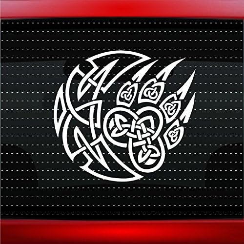 Noizy Graphics Native #1 Moon Wolf Paw Native American Car Sticker Truck Window Vinyl Decal Color: Yellow