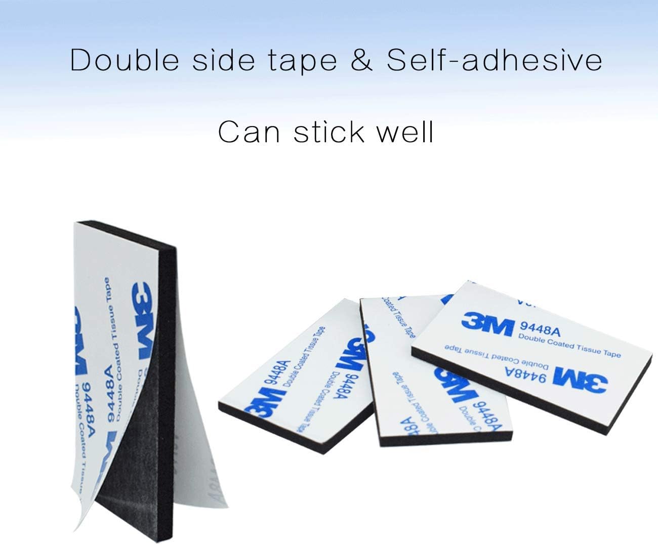 Aurorali Double Sided Sticky Foam Pads Adhesive Tape, 40 Pieces Black Foam Tape Strong Pad Mounting Adhesive, 50x30mm - Image 4
