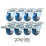 8 Pack 4 Inch Combo Caster Swivel Plate 4 w/Brake