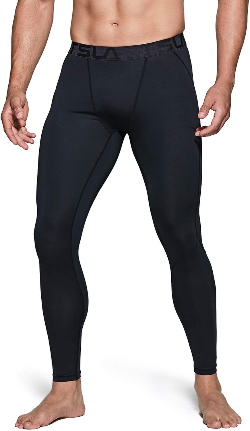 TSLA 1, 2 or 3 Pack Men's UPF 50+ Compression Pants, UV/SPF Running Tights, Workout Leggings, Cool Dry Yoga Gym Clothes : Clothing