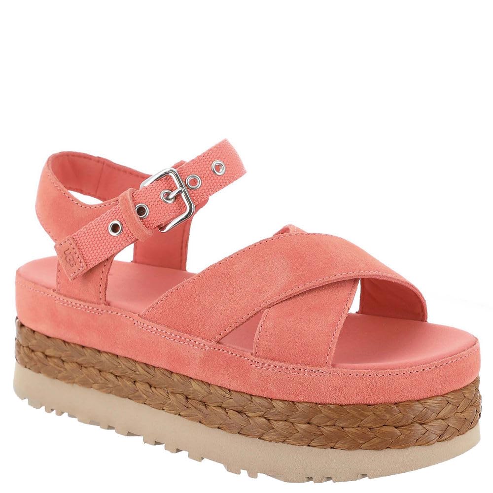 UGG Women’s Aubrey Ankle Sandal, Vibrant Coral, 10