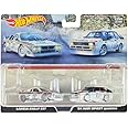 037#037 White with Stripes and 1984 Sport Quattro #2 White Car Culture Set of 2 Cars Diecast Model Cars by Hot Wheels HCY73