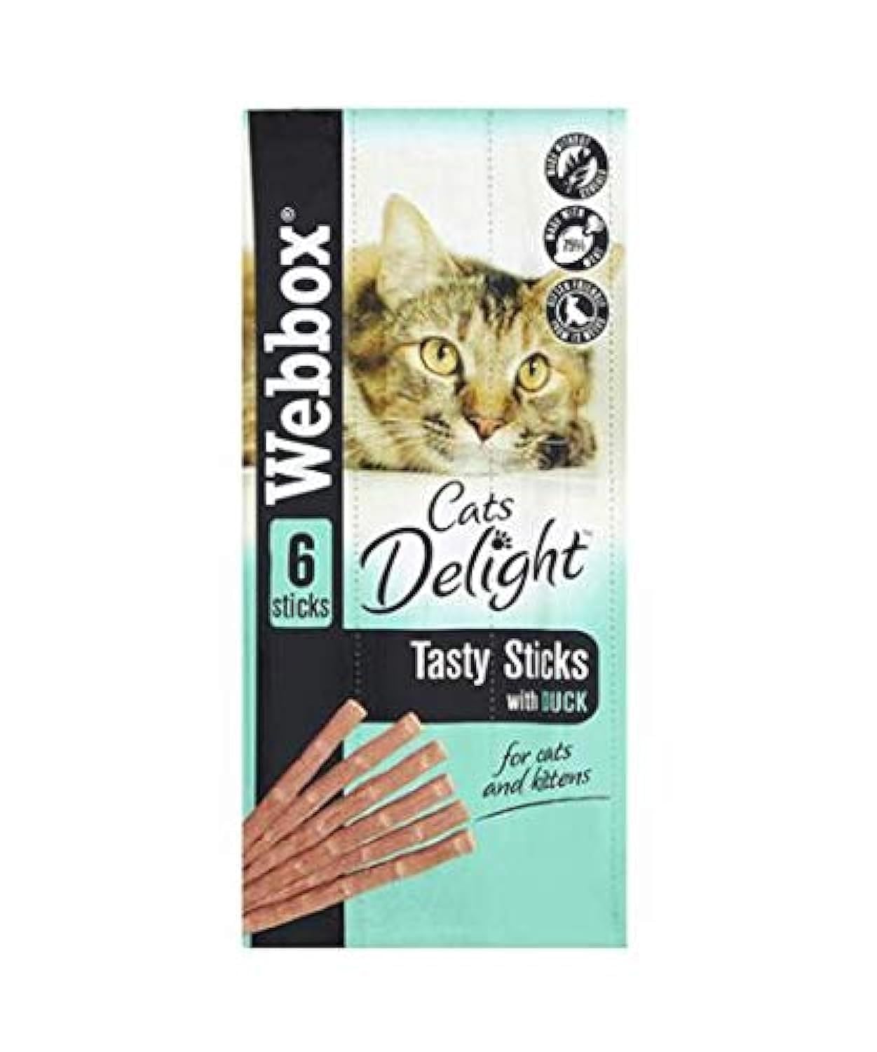 Webbox Cats Delight Tasty Sticks with Duck 6pcs 30g (Deal of 4)
