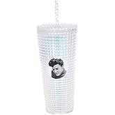 Spoontiques Diamond Tumbler, 20oz - Textured Cup w/Staw, Double Wall Insulated, BPA Free - Elvis