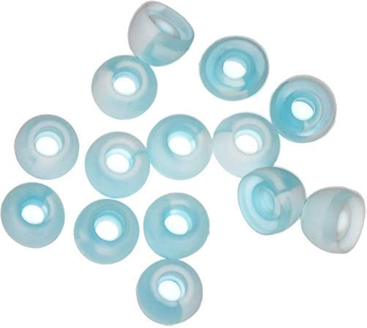 Xcessor Replacement Silicone Earbuds 7 Pairs (Set of 14 Pieces). Compatible With Most In Ear Headphone Brands. Size: LARGE. Sky Blue