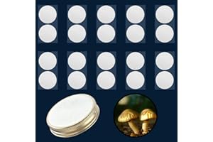 PESSILIN Mushroom Growing Supplies 0.25 μm - 20Pcs 84mm Filter Filter Disc Mushroom, Membrane Filter Sticker, Mycology Supplies, Applied Under Wide Mouth Jar Lid for Mushroom Cultivation