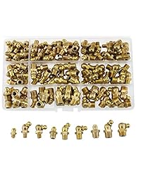 Iztoss 135pcs (M6, M8, M10) Latón Zerk Grease Nipple Accesorios Surtido Kit