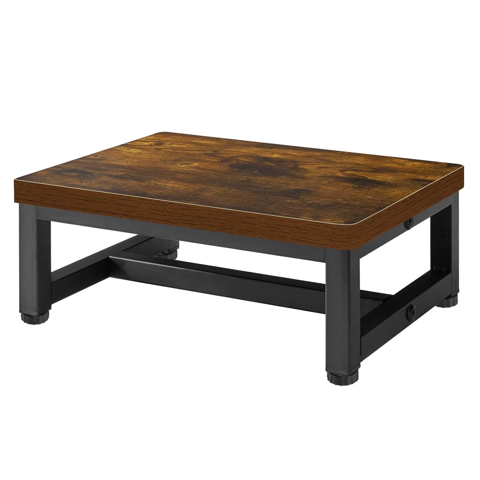 Step Stools for Adults,Heavy Duty Stepping Stools with 350-LBS Capacity,Bed Steps for High Beds for Adults,Rustic Brown Wood Step Stool with Non-Slip Rubber Feet,for Kitchen,Bedside Support.