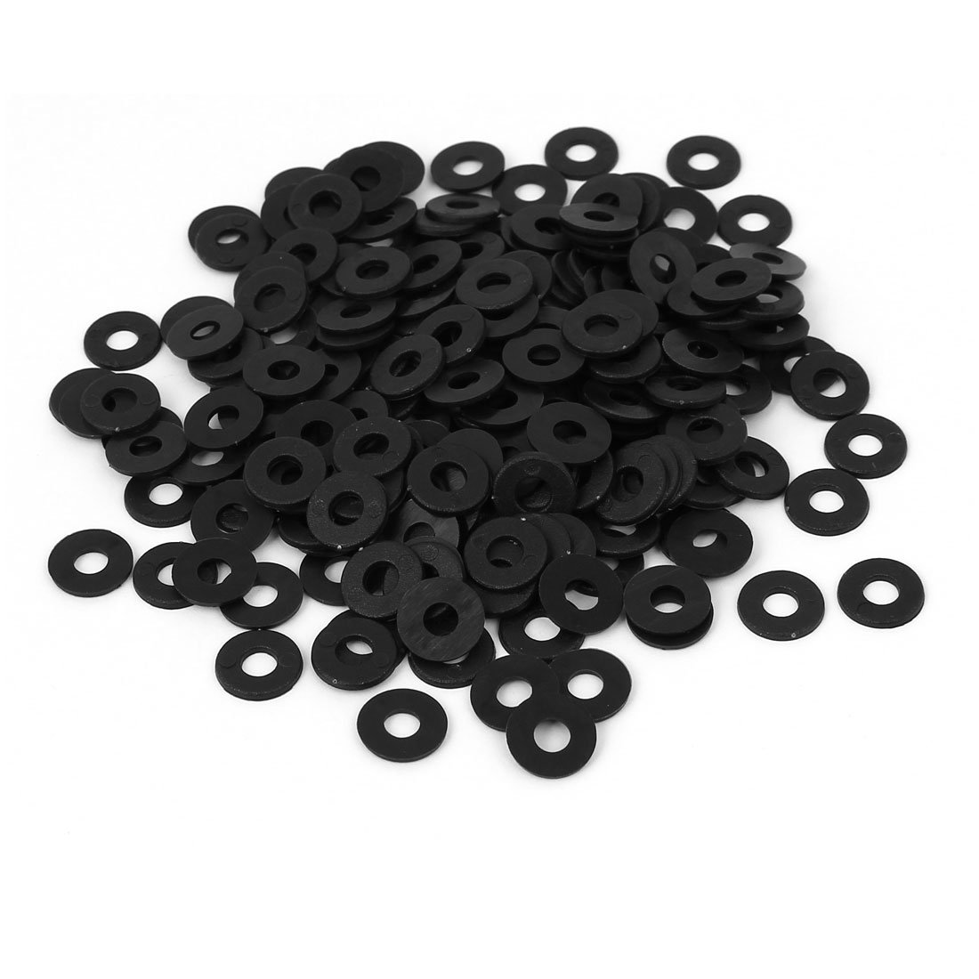 Sourcingmap M4x10mmx1mm Plastic Round Flat Washer Gasket Spacer Seal Ring Black 200pcs