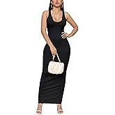 Bamulu Bodycon Maxi Dress for Women Summer Casual Comfy Sexy Long Sundress Basic Fitted Tank Dresses Club Party Beach 2025