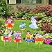 Jumbo Easter Yard Signs Easter Outdoor Decoration with Egg and Bunny, Pack of 8, Double-sided Printing