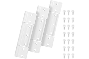BANLIN 3Pack Storm Door Hinge White Aluminum 1/8 inch Grooved Center White Screen Door Hinge Compatible with Most Screen Doors