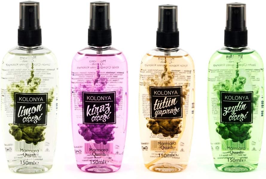 Marmara QUASH Cologne | Turkish Kolonya | Mixed pack of 4 | Similar to Duru