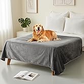 CAPT.SNOOZE Water Proof Blanket 50x60 Inches - Reversible Flannel Blanket for Bed, Sofa,Couch- Spillproof, Leakproof Soft Double-Sided Dark Grey Throw Blanket for Adults, Pets, Couples