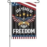 250 Years America Garden Flag – 12x18 Inch 250th Anniversary USA Yard Banner – 1776-2026 – 250 Merchandise – Double Sided Linen Flag for Outdoor Lawn Decor