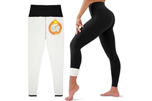 HEGALY Thick Fleece Lined Leggings for Women Tummy Control High Waisted Workout Thermal Warm Soft Yoga Pants for Cold Winter