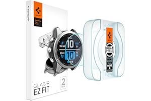 Spigen Tempered Glass Screen Protector [GlasTR EZ FIT] designed for Garmin Fenix 7S / Fenix 7S Solar / Fenix 7S Sapphire Solar / Garmin Fenix 7S Pro / Fenix 7S Pro Solar / Fenix 7S Pro Sapphire Solar / Epix Pro [42mm] - 2 Pack