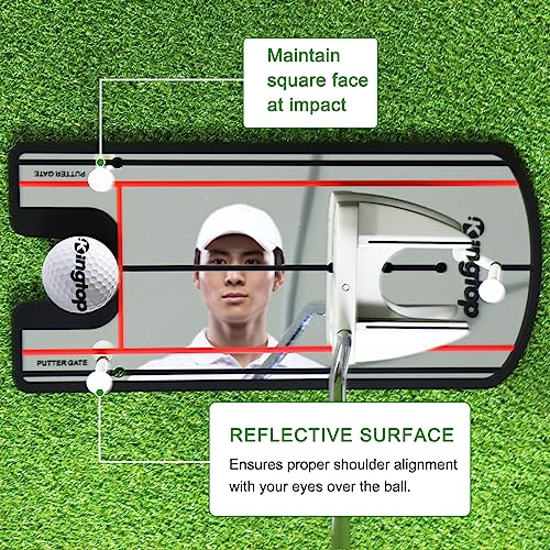 KINGTOP Golf Putting Alignment Mirror, Portable Swing Training Aids, Practice Putting Alignment