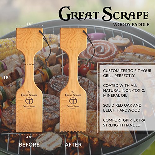 Wood Grill Scraper (18" Paddle) - Perfect BBQ Accessory for Cleaning Any Grill, by Great Scrape