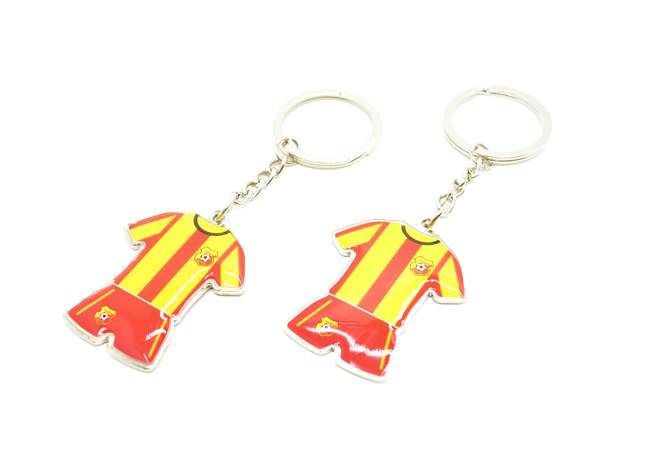 2 x Spanish Flag Keychain League Shorts and T-Shirt Shape National Colours of Spain Football Keychain Gift Set Military Civil Guard