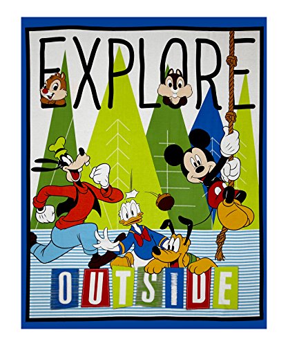 E. E. Schenck Quilt Fabric Disney Mickey & Friends Explore Outside 36in Panel Multi Quilt Fabric