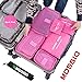 Travel Bag,Mossio 7pcs Luggage Pouch Lightweight Compact Trip Gears Dark Pink