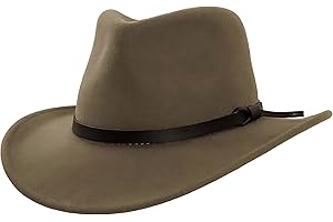 American Hat Makers Pathfinder Wool Felt Outback Hat | Handcrafted Durable Western Style | Crushable, Packable, Travel Ready