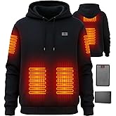 Brimekey Heated Hoodie for Men Women 20000mAh Battery Fast Charge with Fleece Lining Unisex Heated Sweatshirt Electric Hoodie