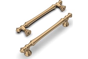 Amerdeco 10 Pack Champagne Bronze Cabinet Pulls 5 Inch(128mm) Hole Center Cabinet Hardware Kitchen Cabinet Handles for Bathroom Drawer Pulls Dresser Pulls ZH0014...