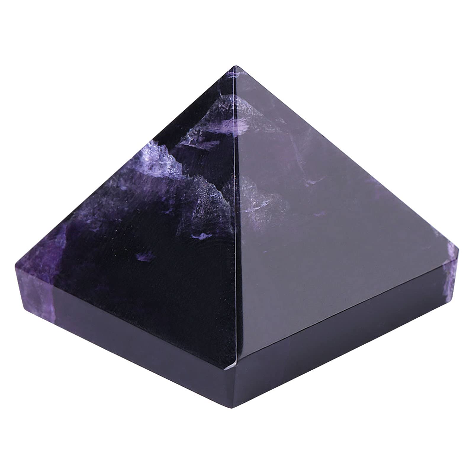 Orgone Pyramid Moonstone Crystal, 25mm Mini Health Purple Crystal Pyramid Statues For Balancing Reiki Crystal Healing Spiritual Paperweight Gift Feng Shui Home Office Kitchen Decor