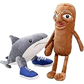 Mushplushies 2PCS Italian Brainrot Steal a Brainrot Plush, 14 InchTralalero Tralala, 18 Inch Tung Tung Tung Sahur Toys, Valentines Day Gifts for Kids Birthday Party Favors Decorations